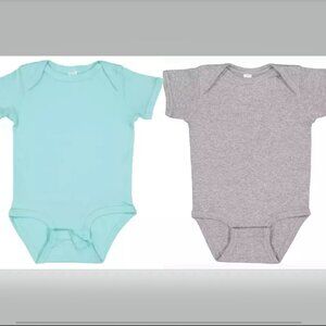 Marky G 2 pack Rabbit Skins 4400 newborn 1 CHILL BLUE.1 HEATHER GREY 100% COTTON